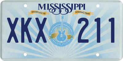 MS license plate XKX211
