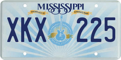 MS license plate XKX225