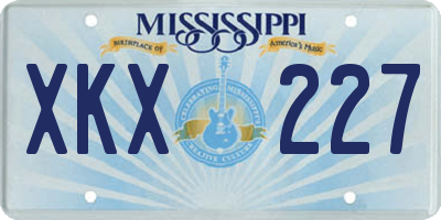 MS license plate XKX227