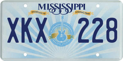 MS license plate XKX228