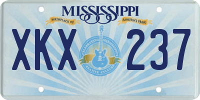 MS license plate XKX237
