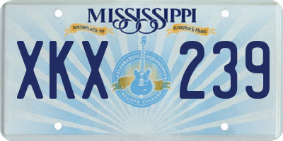 MS license plate XKX239
