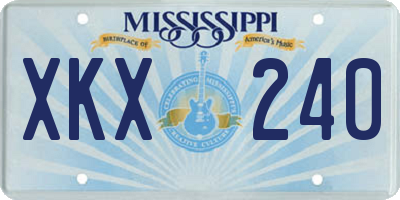 MS license plate XKX240