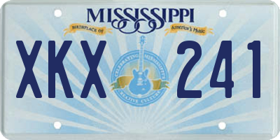 MS license plate XKX241