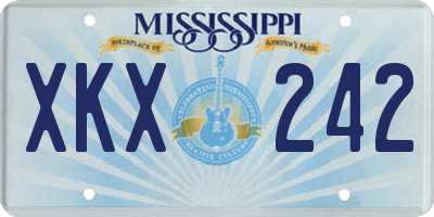 MS license plate XKX242