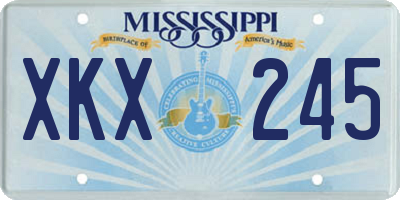 MS license plate XKX245