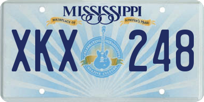 MS license plate XKX248