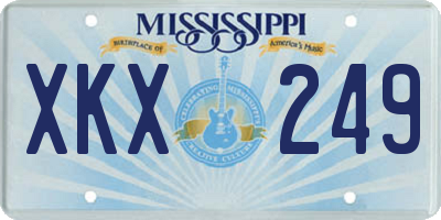MS license plate XKX249