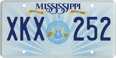 MS license plate XKX252