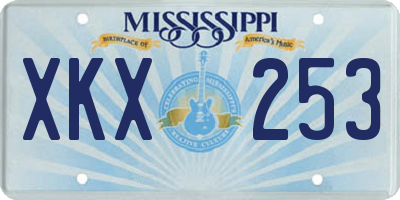 MS license plate XKX253