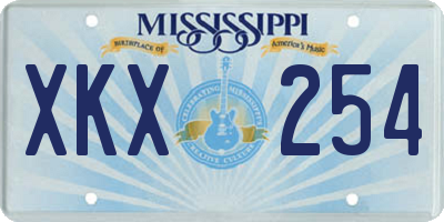 MS license plate XKX254