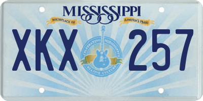 MS license plate XKX257