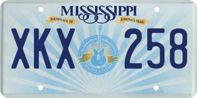 MS license plate XKX258