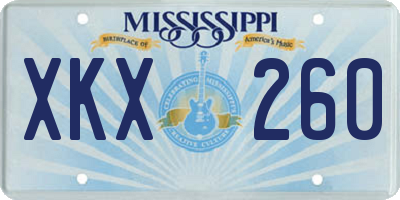 MS license plate XKX260
