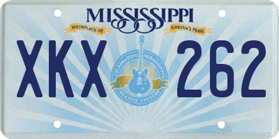 MS license plate XKX262
