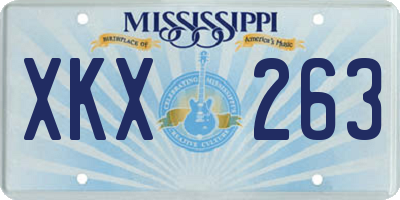 MS license plate XKX263