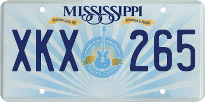 MS license plate XKX265