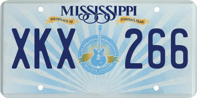 MS license plate XKX266