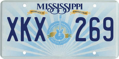 MS license plate XKX269