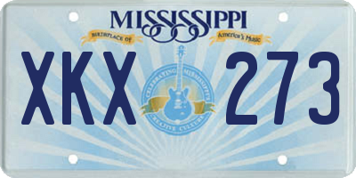 MS license plate XKX273