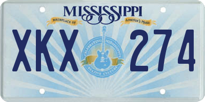 MS license plate XKX274