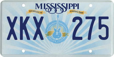 MS license plate XKX275