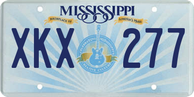 MS license plate XKX277
