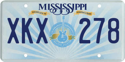 MS license plate XKX278