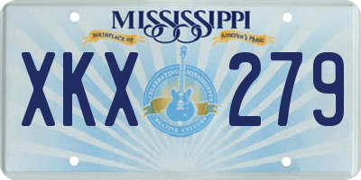 MS license plate XKX279