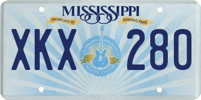 MS license plate XKX280