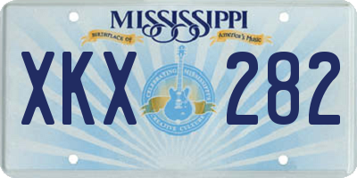 MS license plate XKX282