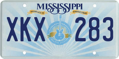 MS license plate XKX283