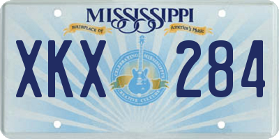 MS license plate XKX284