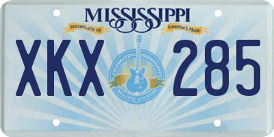 MS license plate XKX285
