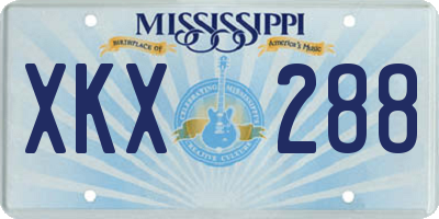 MS license plate XKX288