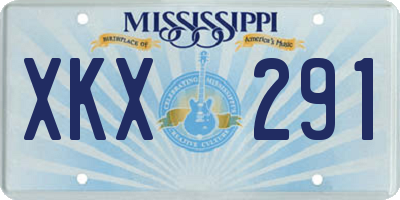 MS license plate XKX291