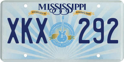 MS license plate XKX292