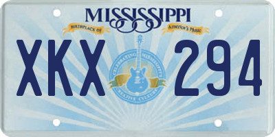 MS license plate XKX294