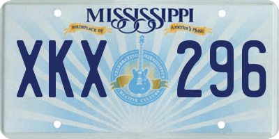 MS license plate XKX296