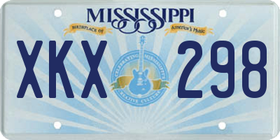 MS license plate XKX298