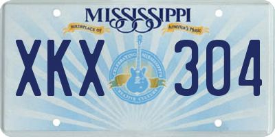 MS license plate XKX304