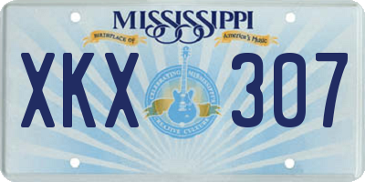 MS license plate XKX307