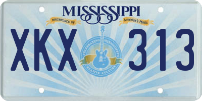 MS license plate XKX313