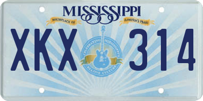MS license plate XKX314