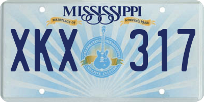MS license plate XKX317