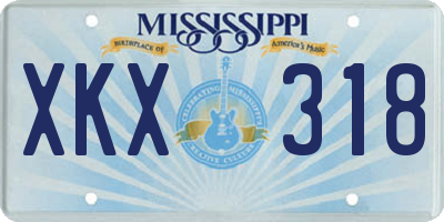 MS license plate XKX318