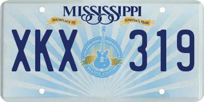 MS license plate XKX319