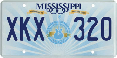 MS license plate XKX320