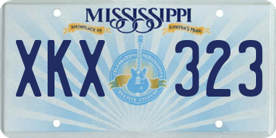 MS license plate XKX323