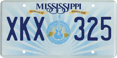 MS license plate XKX325